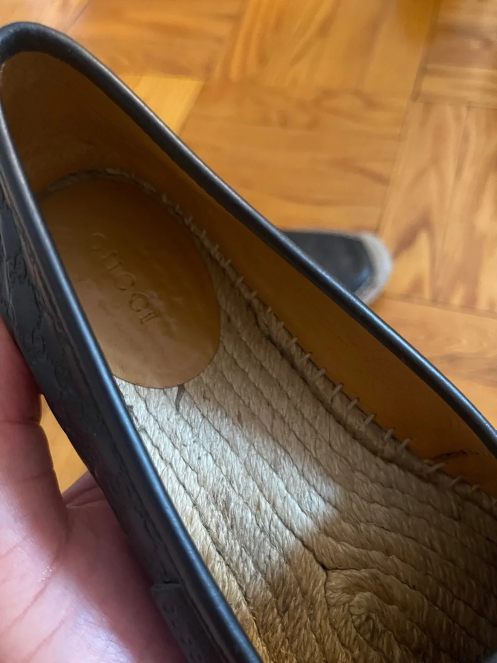 Gucci Microguccissima Monogram Pattern Leather Espadrilles Quiet Luxury - Picture 7 of 16